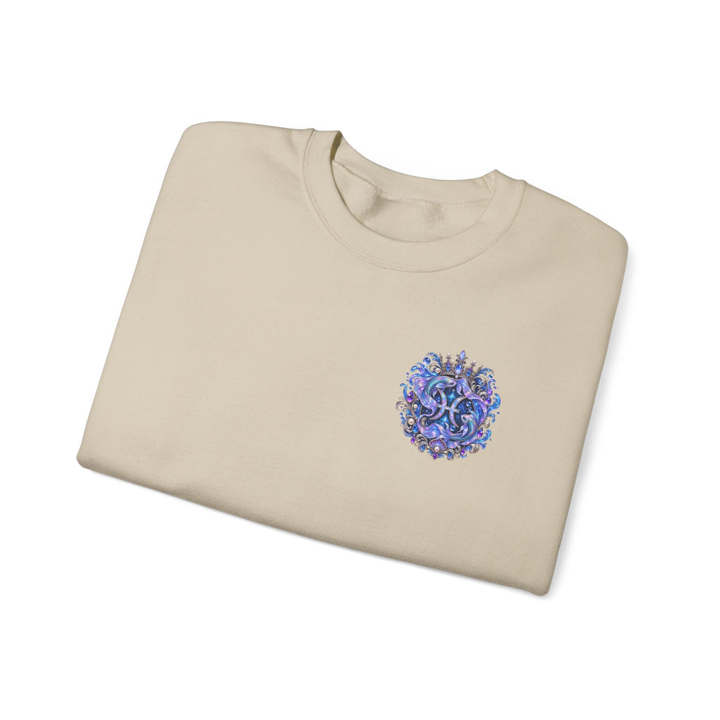 Pisces Shark Zodiac Crewneck Sweatshirt — Mystical Ocean Astrology Pullover