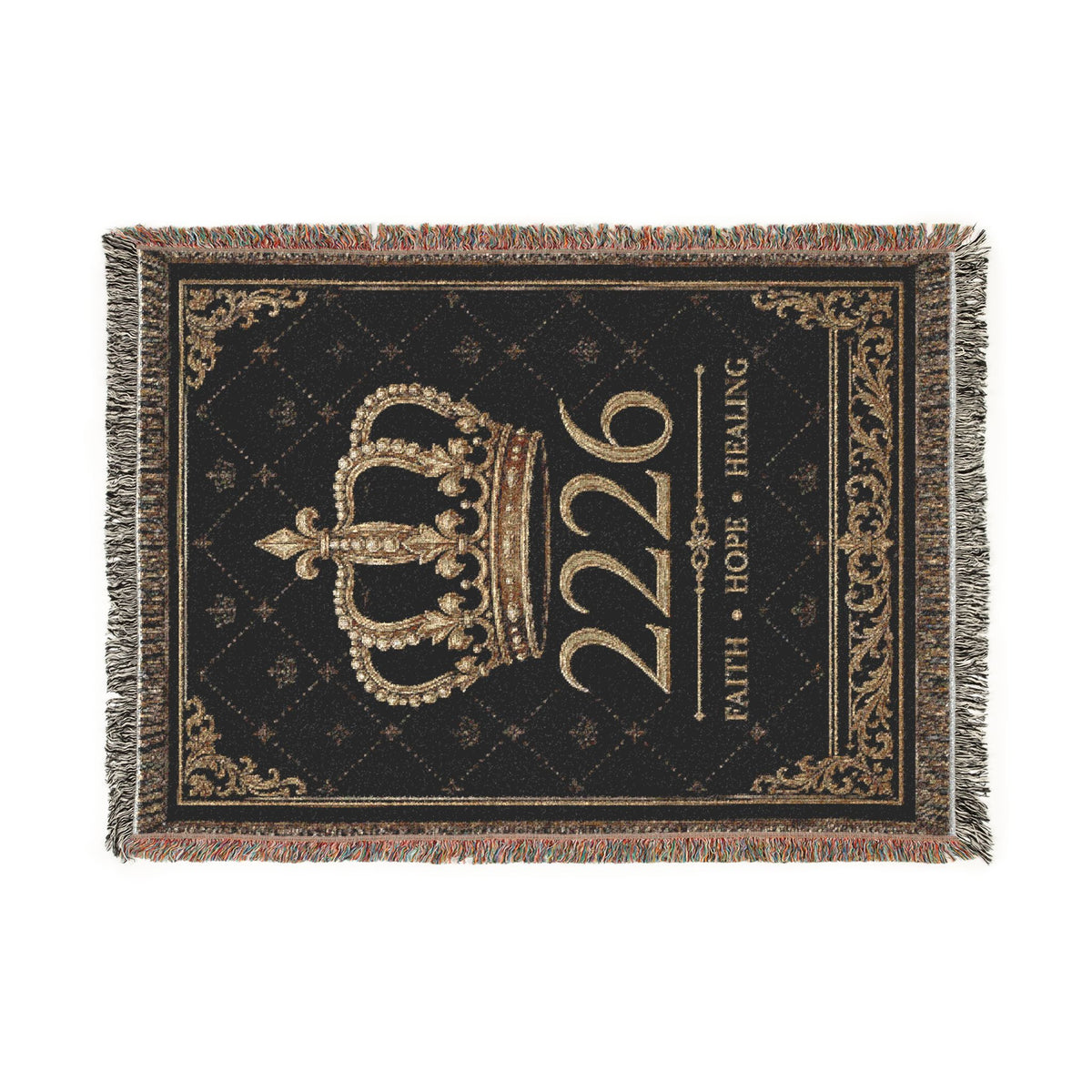 Royal Crown 2226 Woven Blanket — Luxury Decorative Throw for Home & Gift