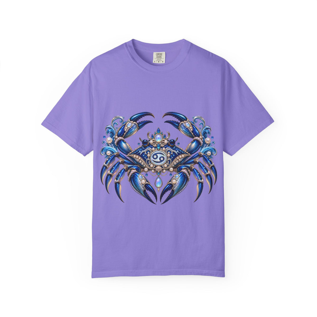 Cancer Zodiac T-Shirt — Blue Crab Astrology Tee (Intuitive, Loyal, Nurturing)