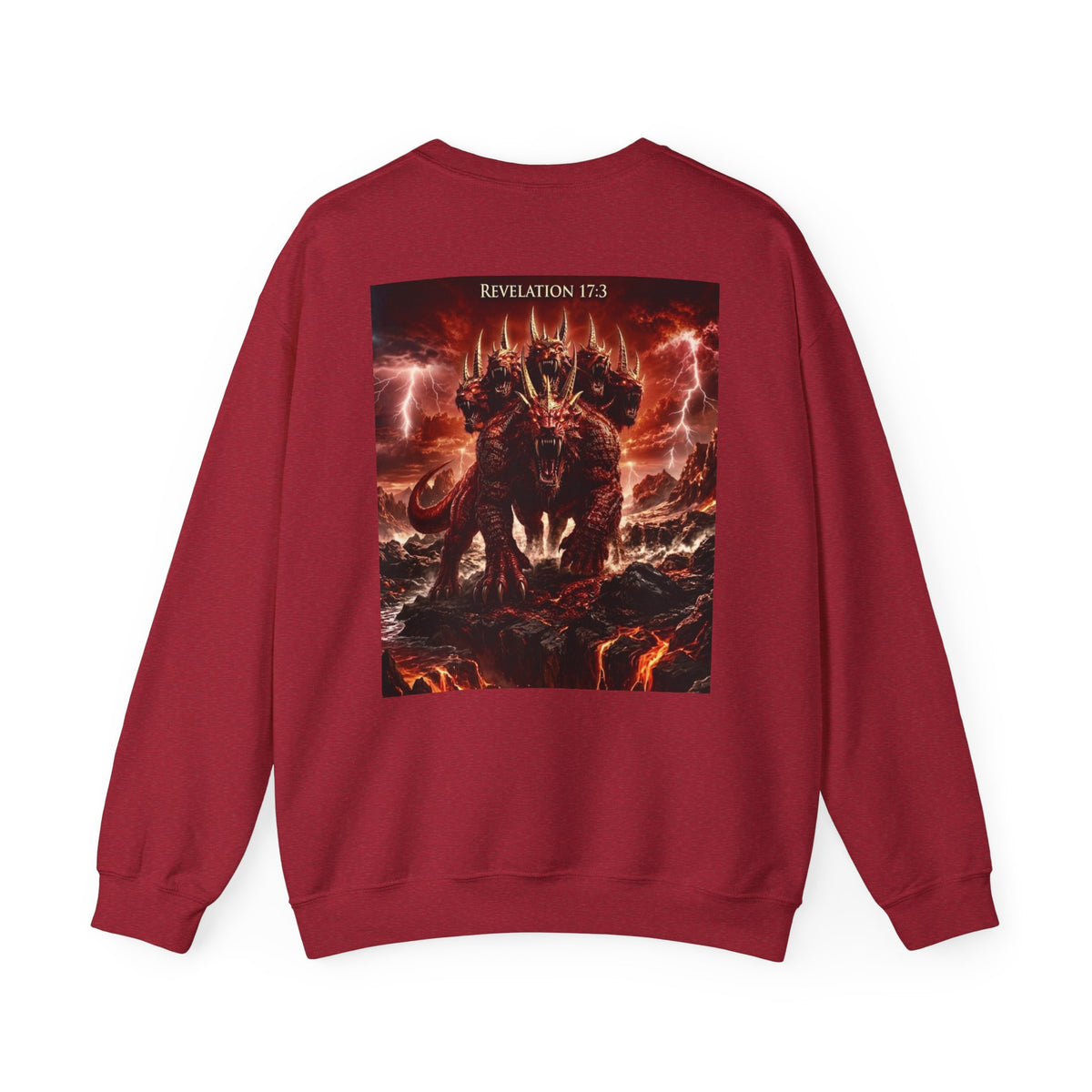 Crewneck Sweatshirt — "The Great Harlot: The Judgment Begins" Religious Graphic Pullover (Revelation 17:3)