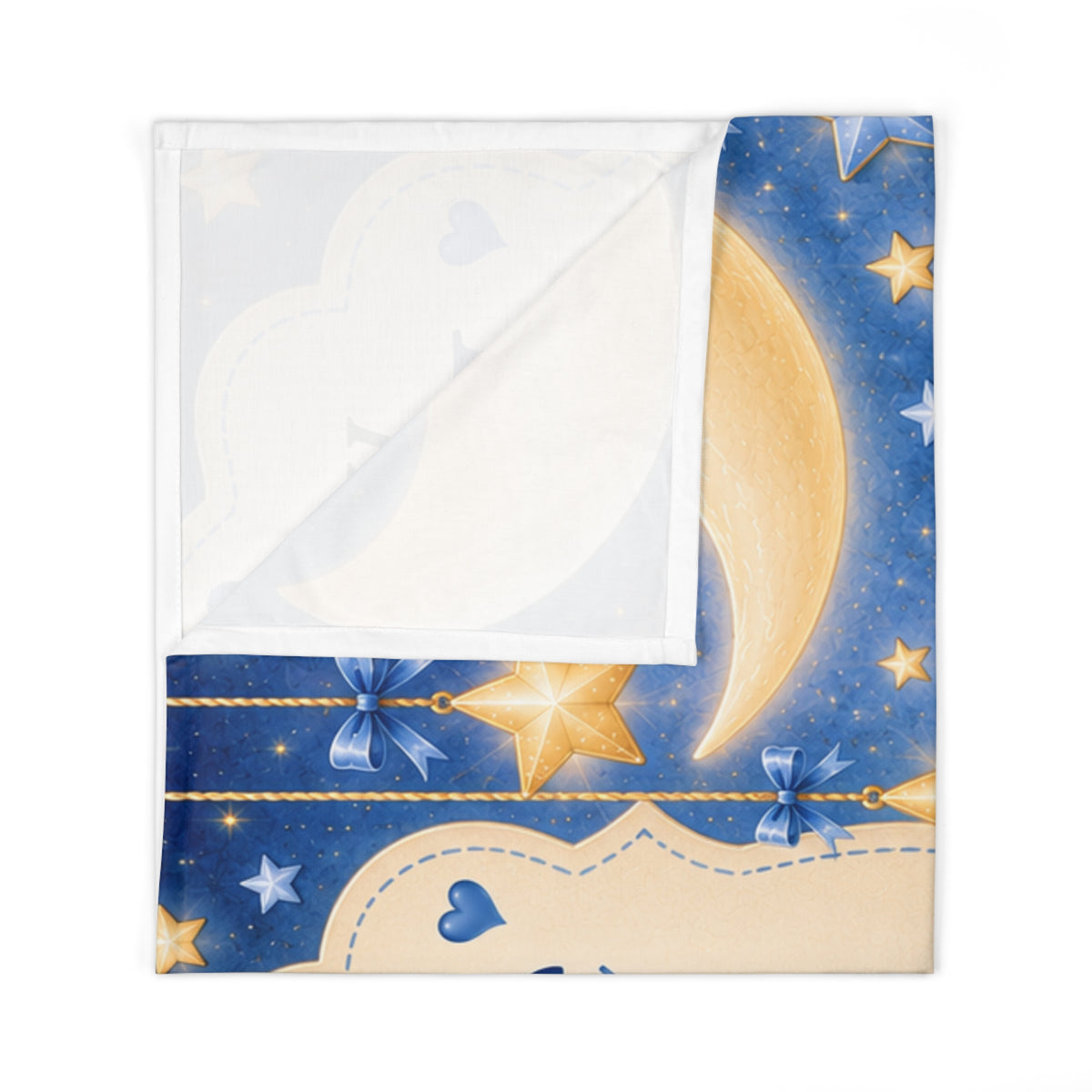 Baby Swaddle Blanket - "Welcome Home Baby Arrived, Something from Heaven" Moon & Stars Newborn Swaddle (Blue)