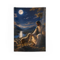 Christian Jesus Shepherd Wall Tapestry — Nighttime Nativity Decor