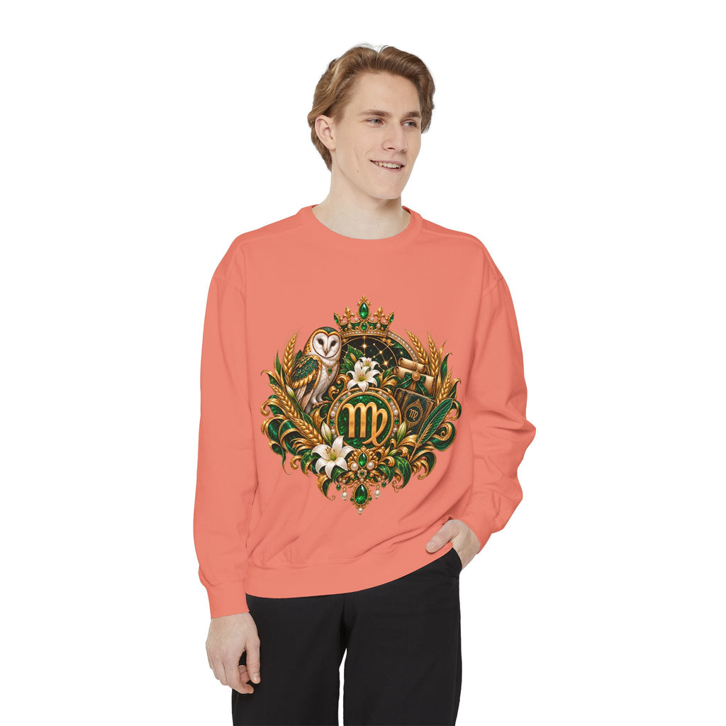 Virgo Sweatshirt — Zodiac Owl Virgo Symbol Crewneck
