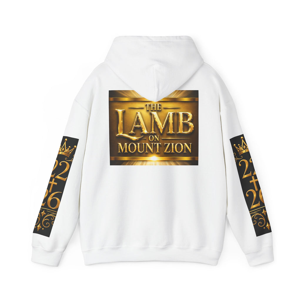 Religious Hoodie - "The Lamb on Mount Zion" Gold Graphic Sweatshirt