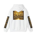 Religious Hoodie - "The Lamb on Mount Zion" Gold Graphic Sweatshirt