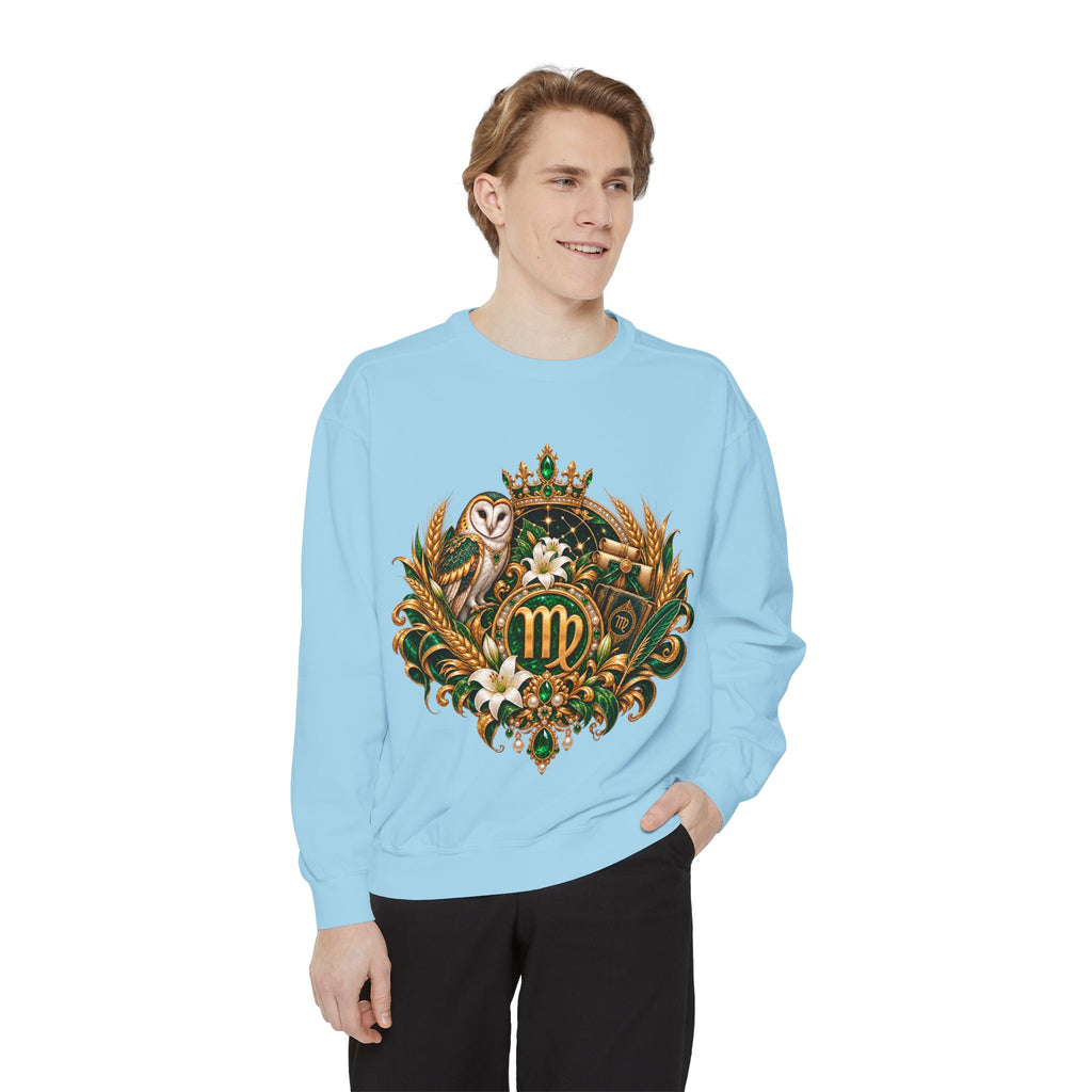 Virgo Sweatshirt — Zodiac Owl Virgo Symbol Crewneck