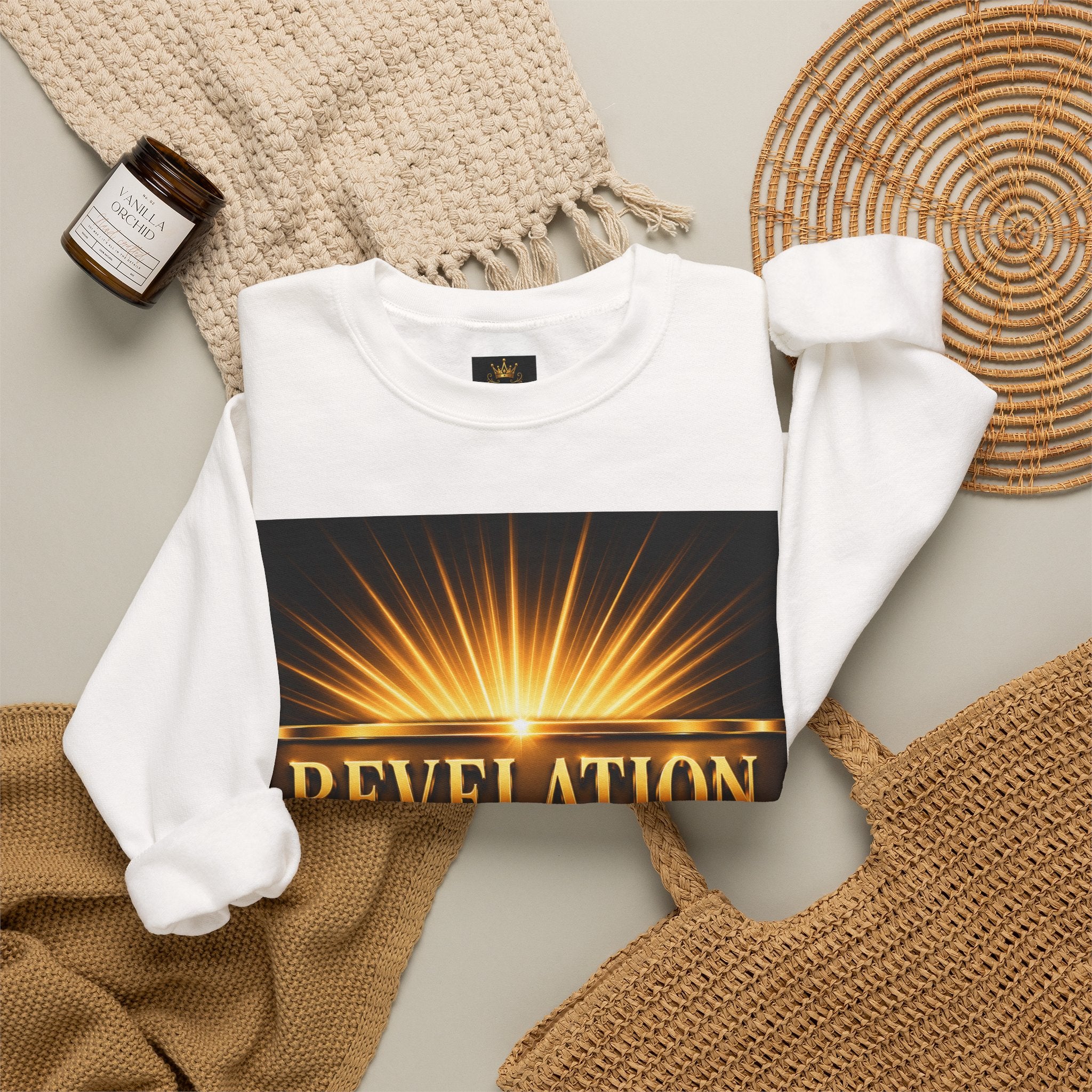 Revelation Chapter 1 Crewneck Sweatshirt — Christian Jesus Second Coming Design