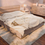 Velveteen Blanket - "Be Still and Know That I Am God" Psalm 46:10 Marble Gold Prayer Throw