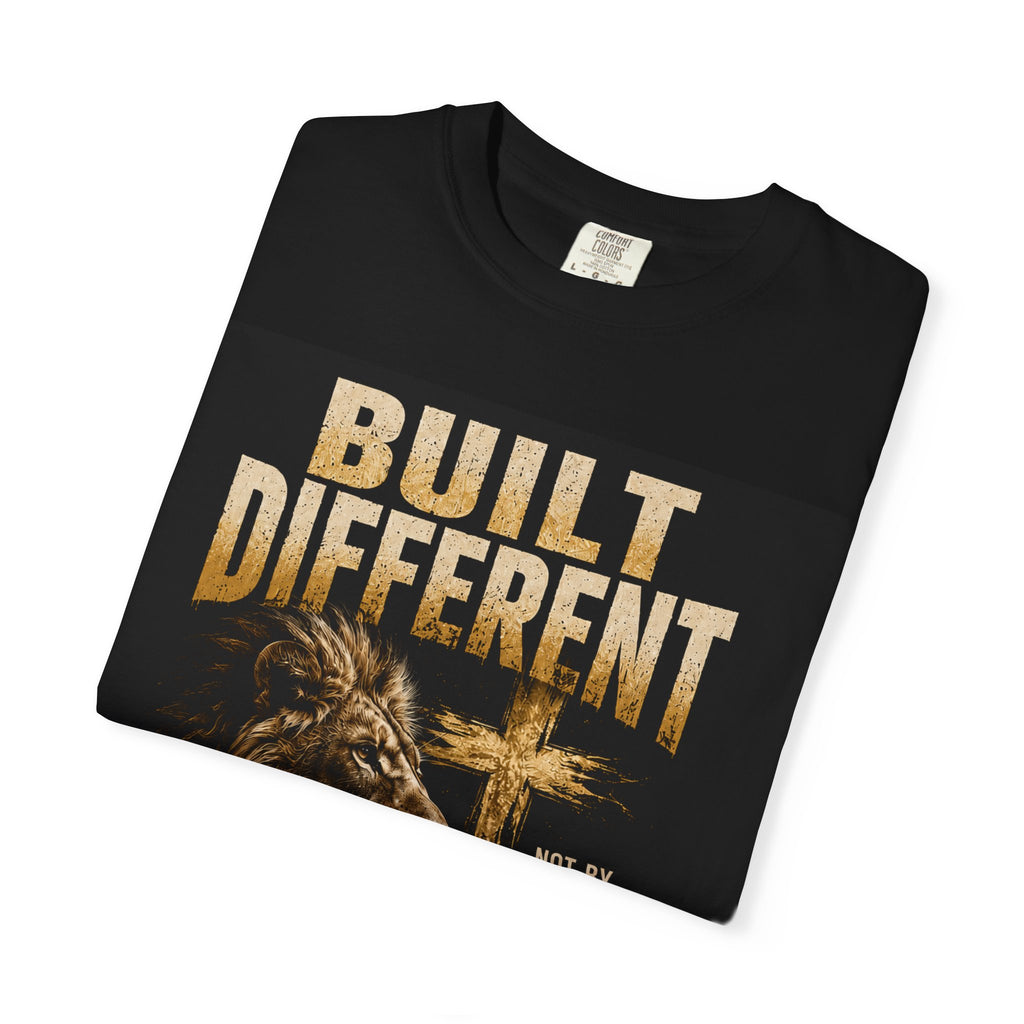 Built Different Christian Lion T-Shirt — "Built Right, Beautiful, Brilliant" Inspirational Faith Tee