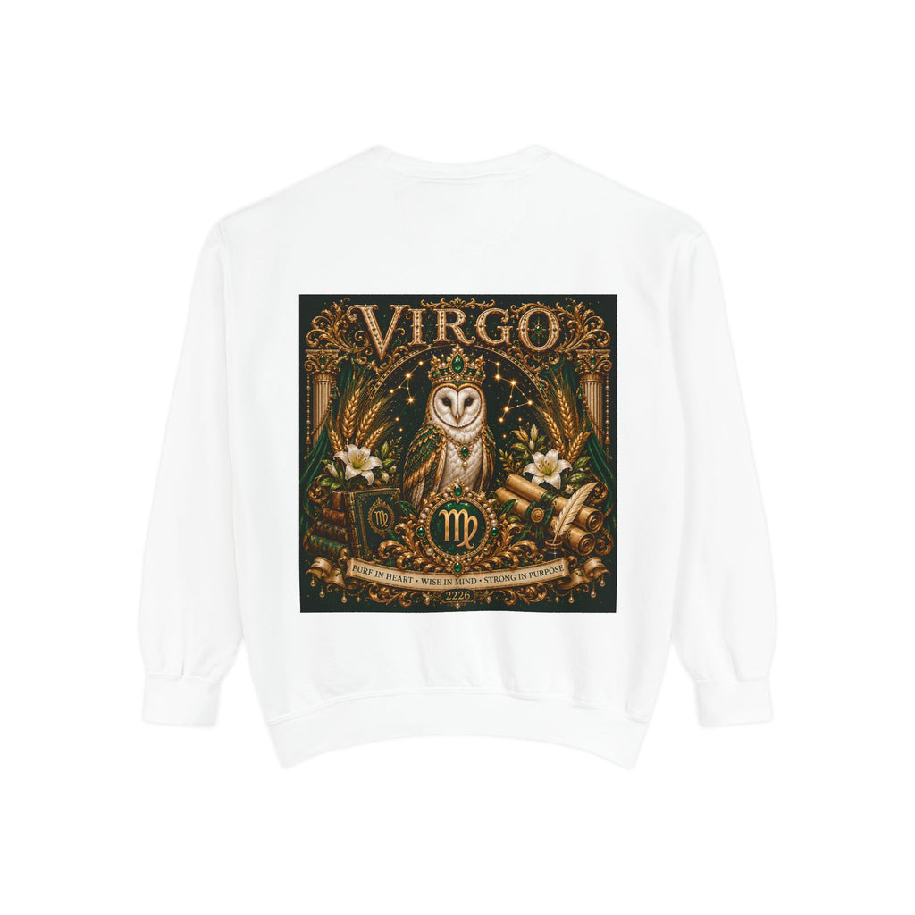 Virgo Sweatshirt — Zodiac Owl Virgo Symbol Crewneck