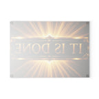 Glass Cutting Board – “It Is Done” Radiant Gold Decorative Kitchen Board
