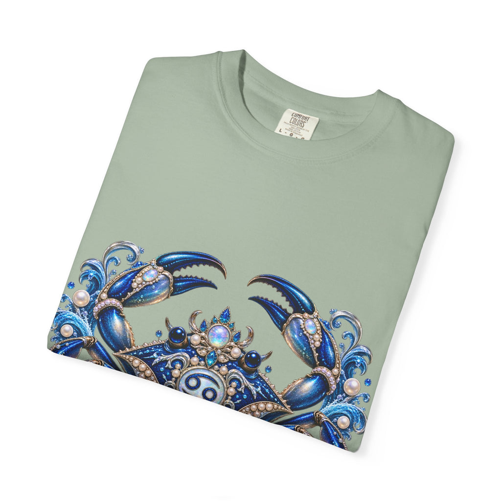 Cancer Zodiac T-Shirt — Blue Crab Astrology Tee (Intuitive, Loyal, Nurturing)