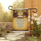 Garden Flag — "Prayer For New Mornings" Inspirational Garden Banner with Cross & Psalm Text