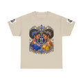 Gemini Zodiac Tee — Twin Sisters Astrology T‑Shirt (Blue & Gold)