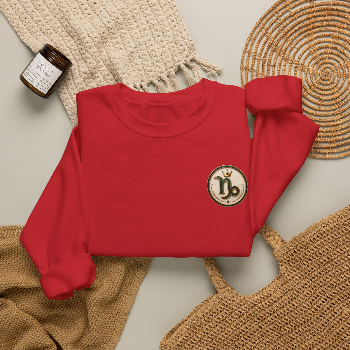 Capricorn Zodiac Crewneck Sweatshirt — Goat Astrology Graphic Pullover