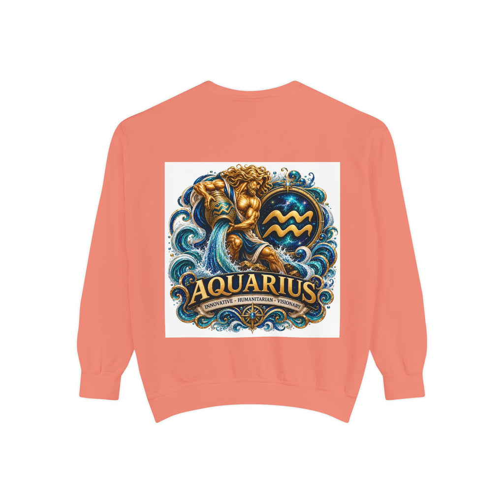 Aquarius Zodiac Sweatshirt — Water Bearer Astrology Graphic Crewneck