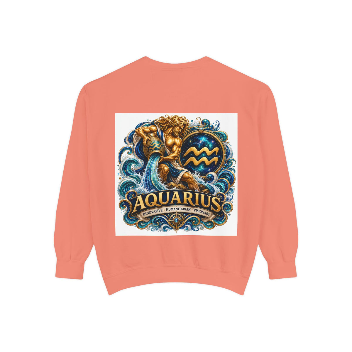 Aquarius Zodiac Sweatshirt — Water Bearer Astrology Graphic Crewneck