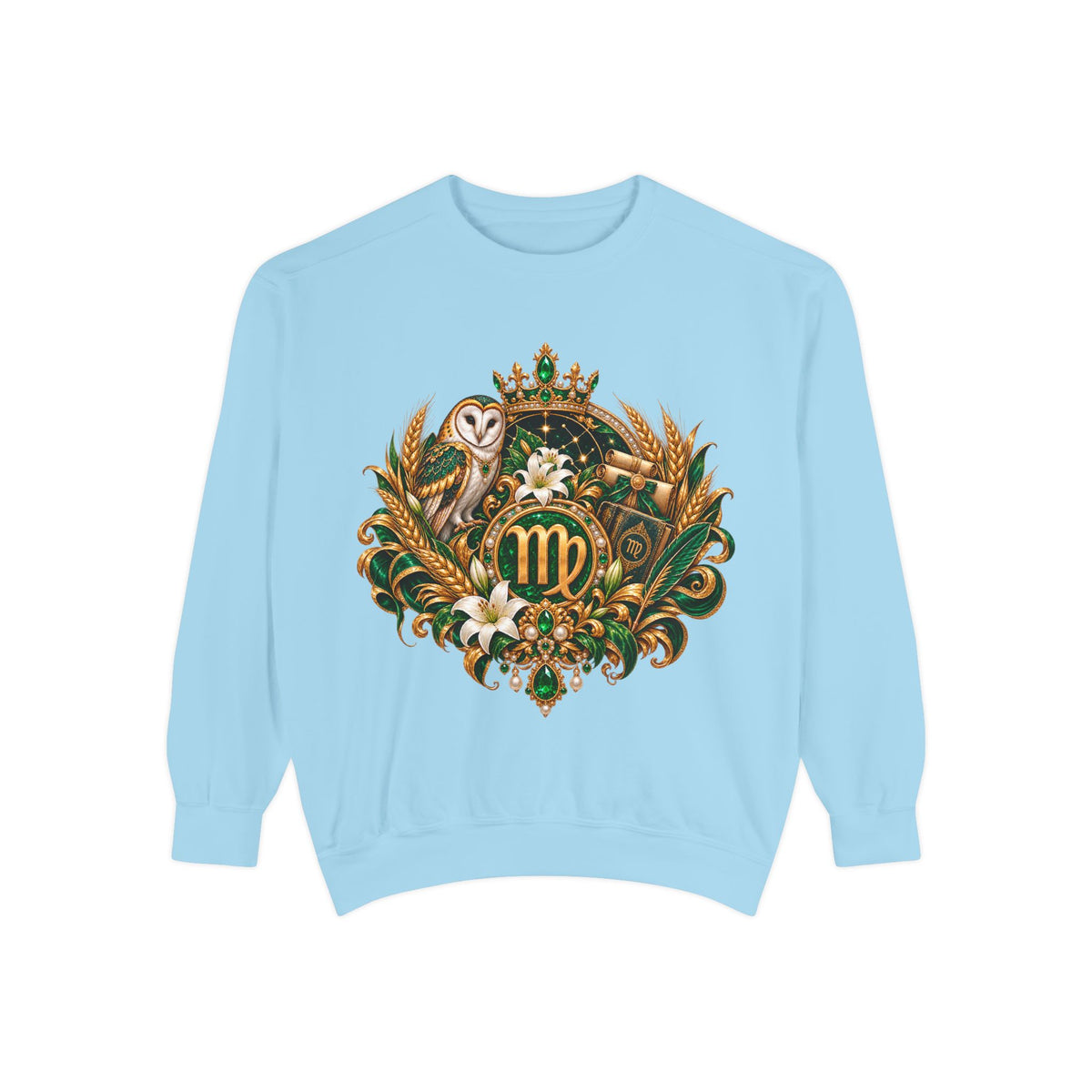 Virgo Sweatshirt — Zodiac Owl Virgo Symbol Crewneck