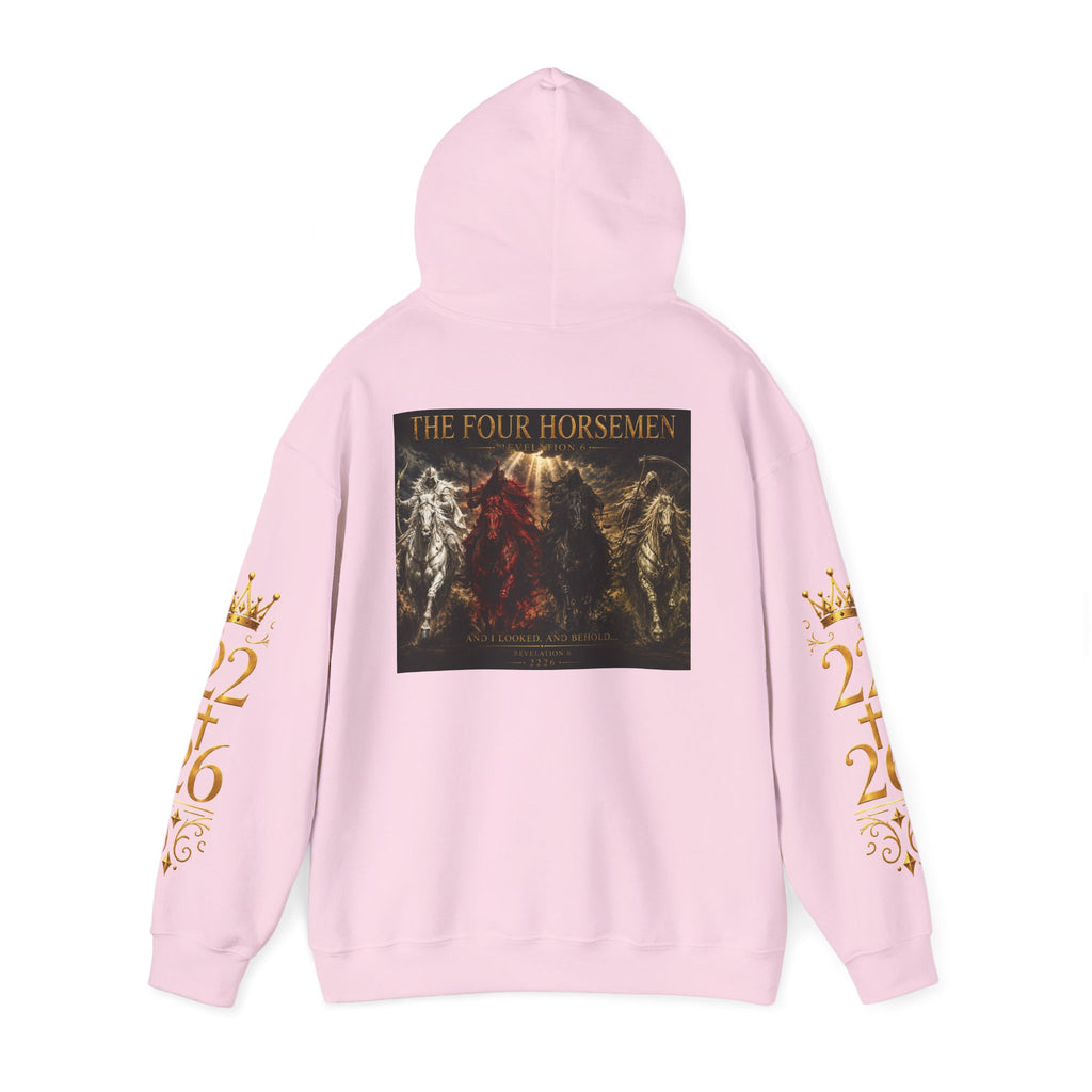 Revelation 6: The Four Horsemen Hoodie — Biblical Apocalyptic Graphic Sweatshirt