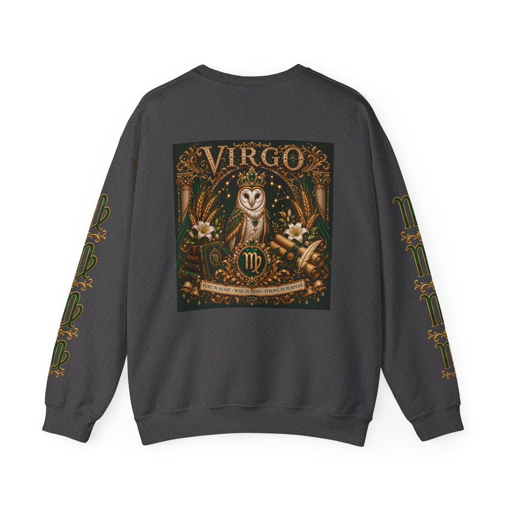 Virgo Zodiac Crewneck Sweatshirt — Owl Virgo Astrology Sweatshirt