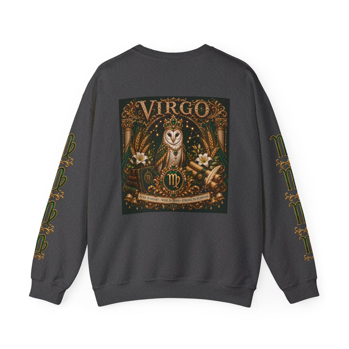 Virgo Zodiac Crewneck Sweatshirt — Owl Virgo Astrology Sweatshirt