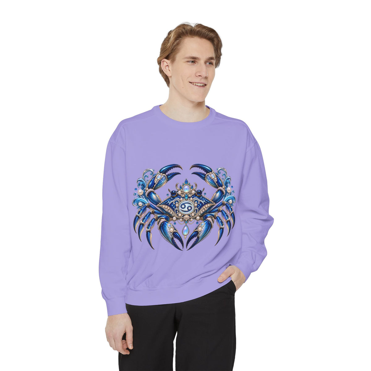 Cancer Zodiac Sweatshirt — Blue Crab Astrology Crewneck
