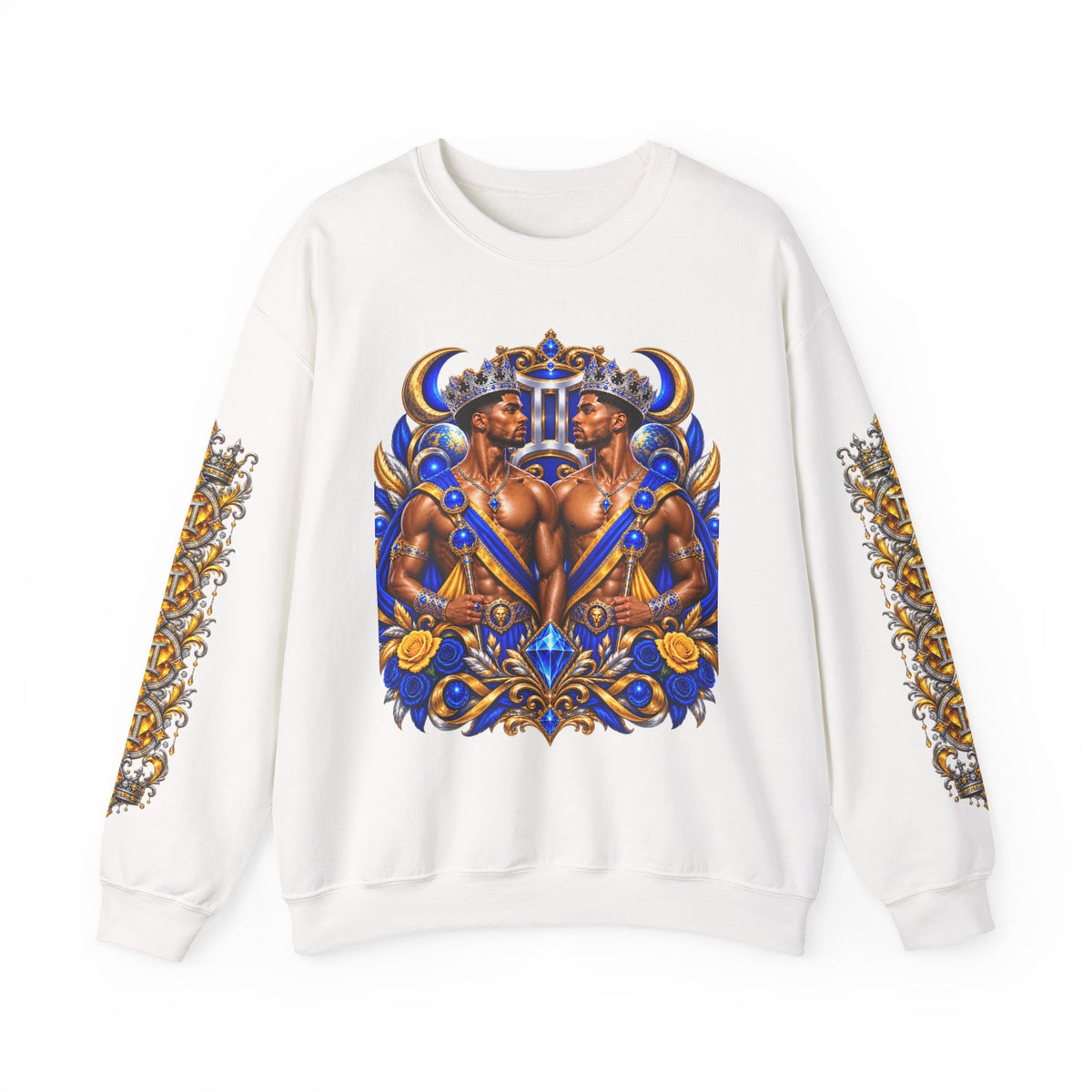 Gemini Zodiac Crewneck Sweatshirt — Twin Gods Astrology Graphic