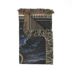 Royal Crest Woven Throw Blanket — Personalized 2226 Emblem, Moon & Globe Decorative Throw