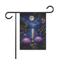 Moonlit Lotus Garden Flag – Serene Night Watercolor Garden Banner