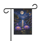 Moonlit Lotus Garden Flag — Decorative Outdoor Garden Banner
