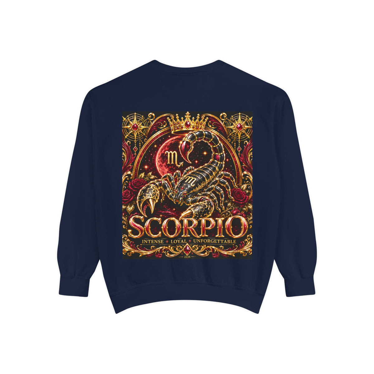 Scorpio Zodiac Sweatshirt — Regal Gold Scorpion Astrological Crewneck