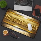 The Seven Angels Gold Logo Desk Mat — Spiritual Inspirational Mouse Pad