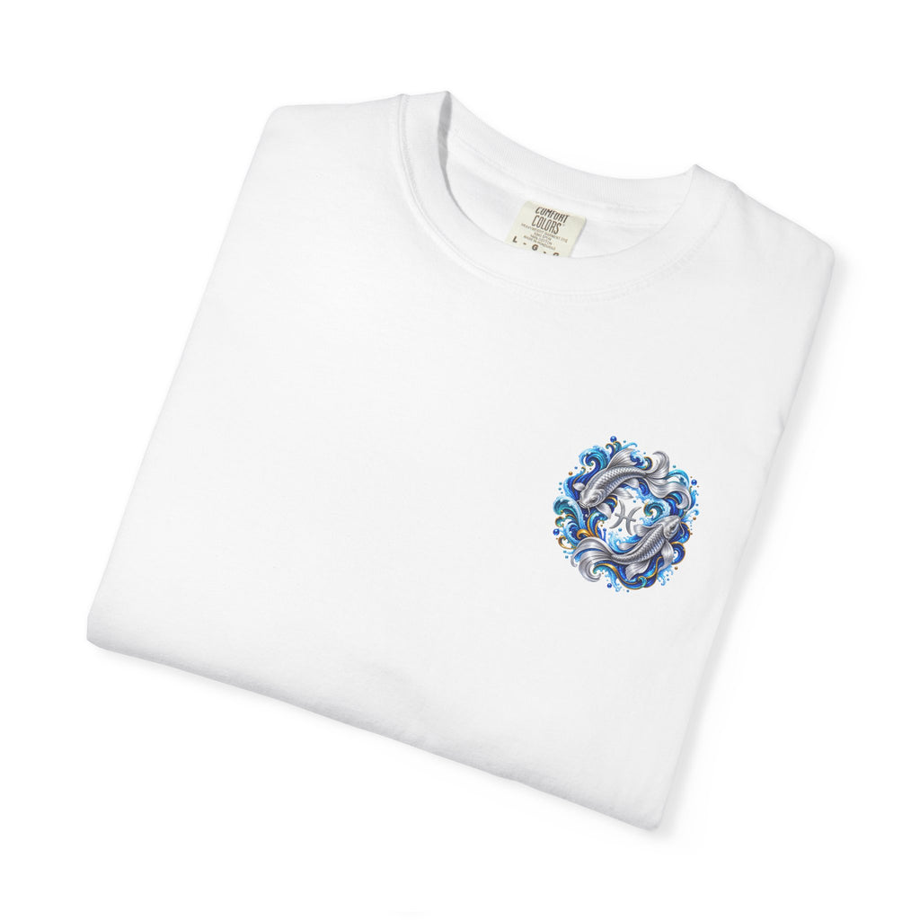 Pisces Zodiac T-Shirt — Blue Koi Fish Astrological Tee