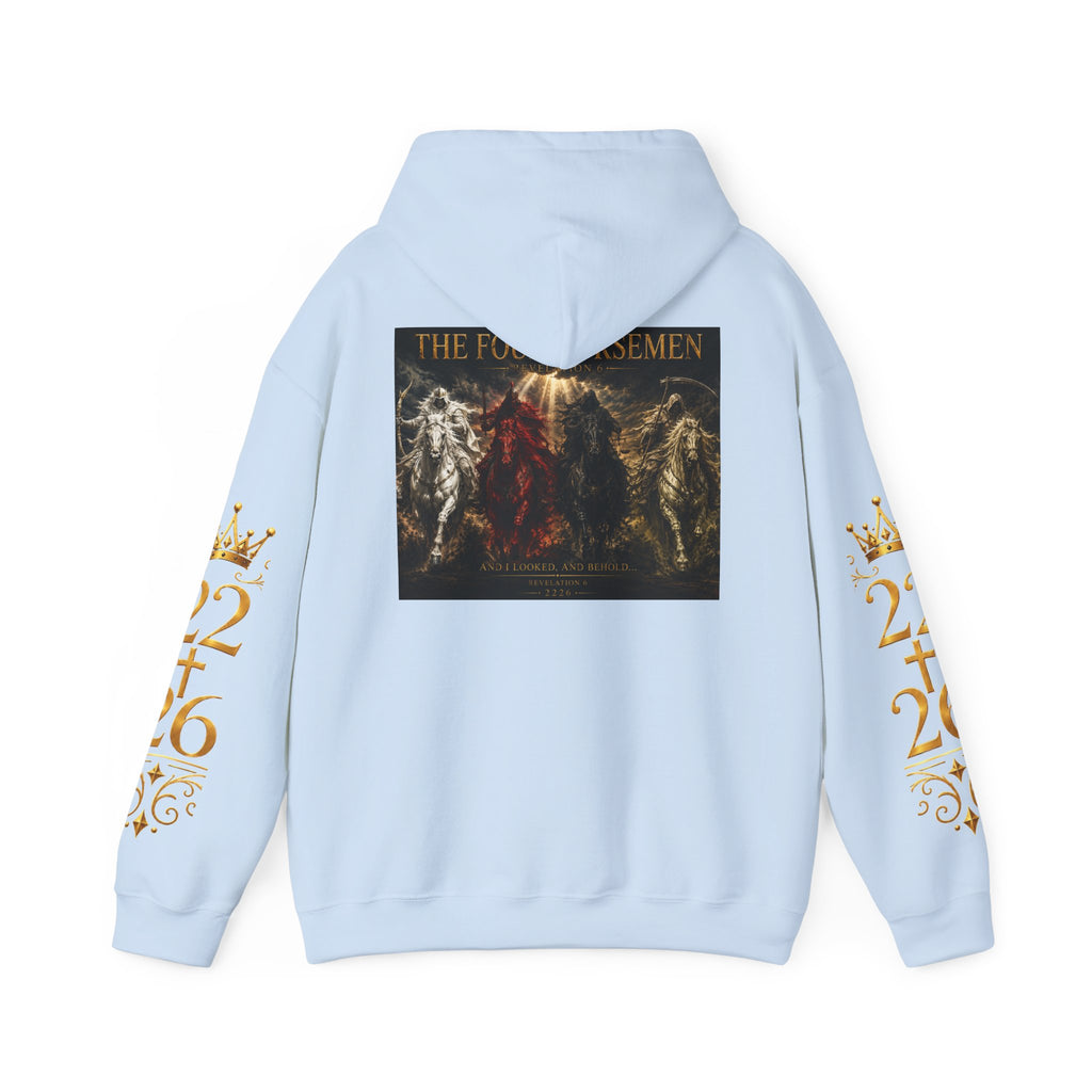Revelation 6 Four Horsemen Hoodie – Apocalyptic Biblical Graphic Sweatshirt
