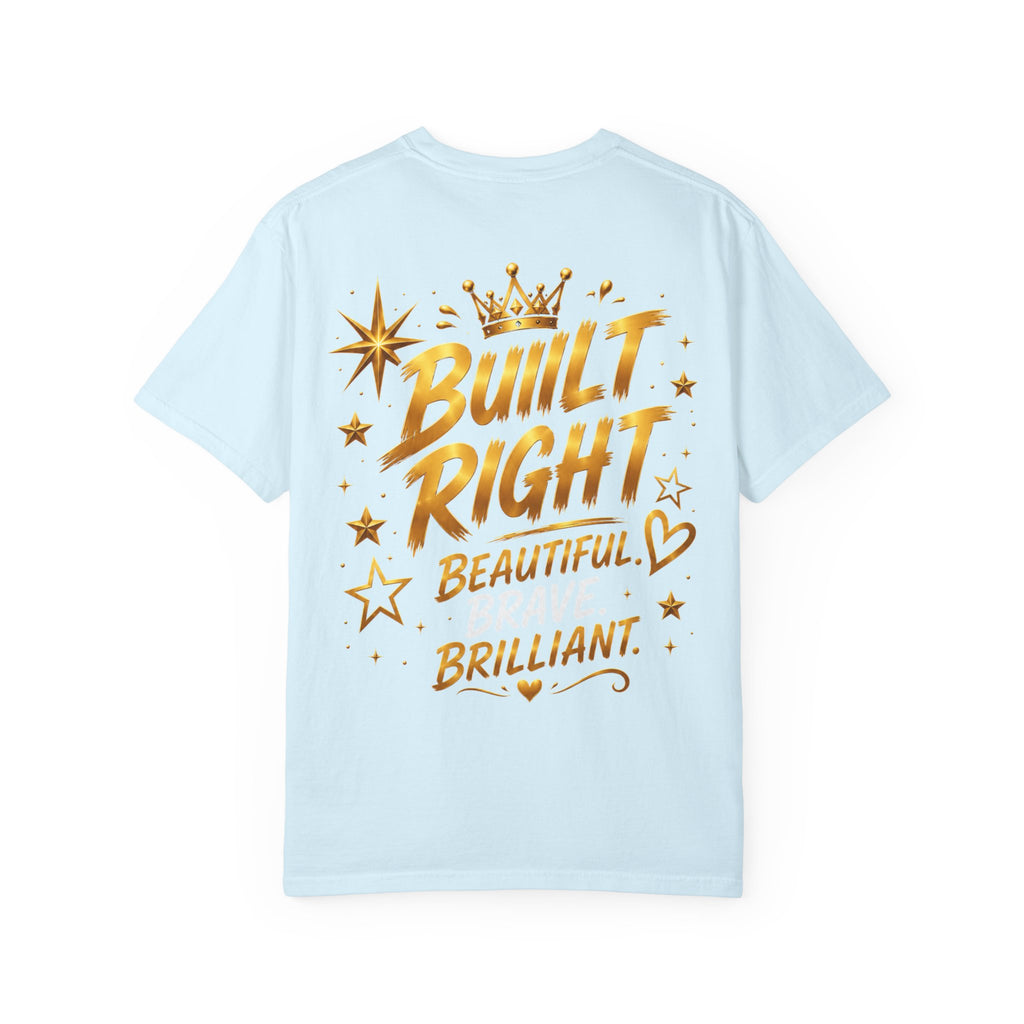 Built Different Christian Lion T-Shirt — "Built Right, Beautiful, Brilliant" Inspirational Faith Tee