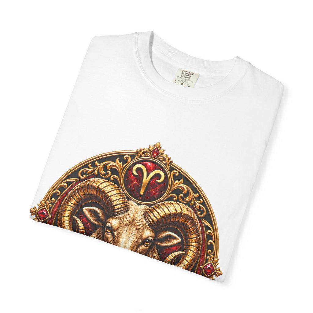Aries Ram Zodiac T-Shirt — Bold Gold Astrology Tee