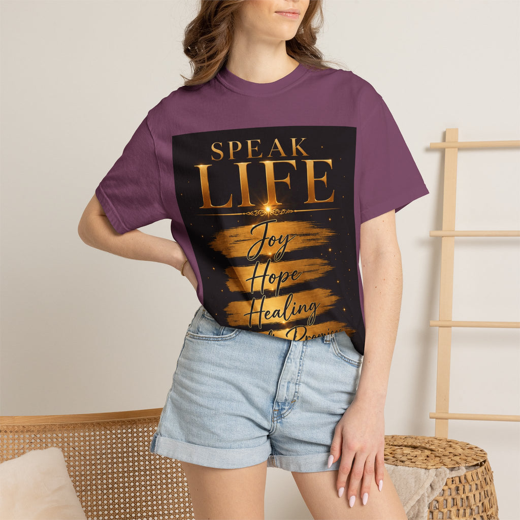 Speak Life Christian T-Shirt — Joy Hope Healing Scripture Tee