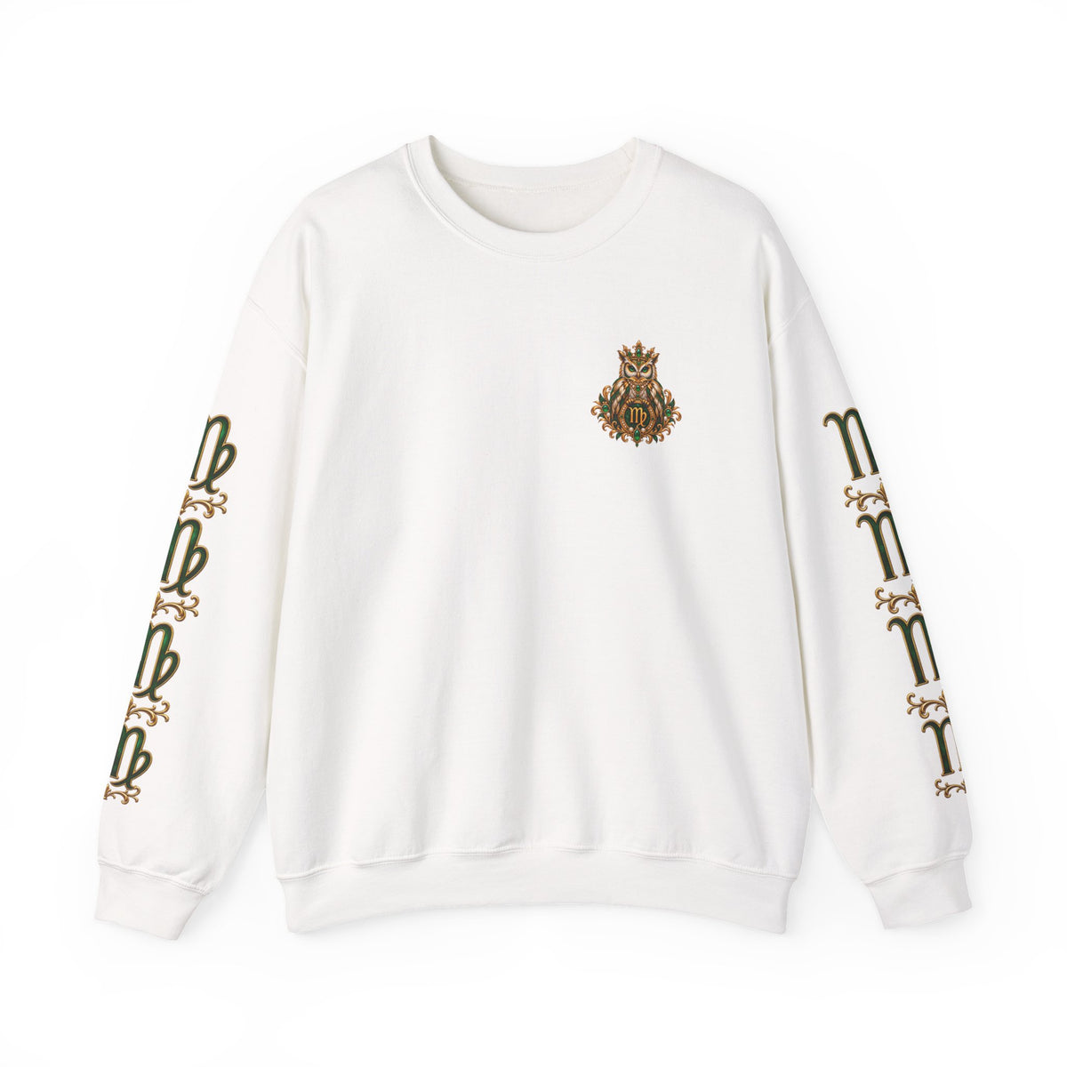 Virgo Zodiac Crewneck Sweatshirt — Owl Virgo Astrology Pullover