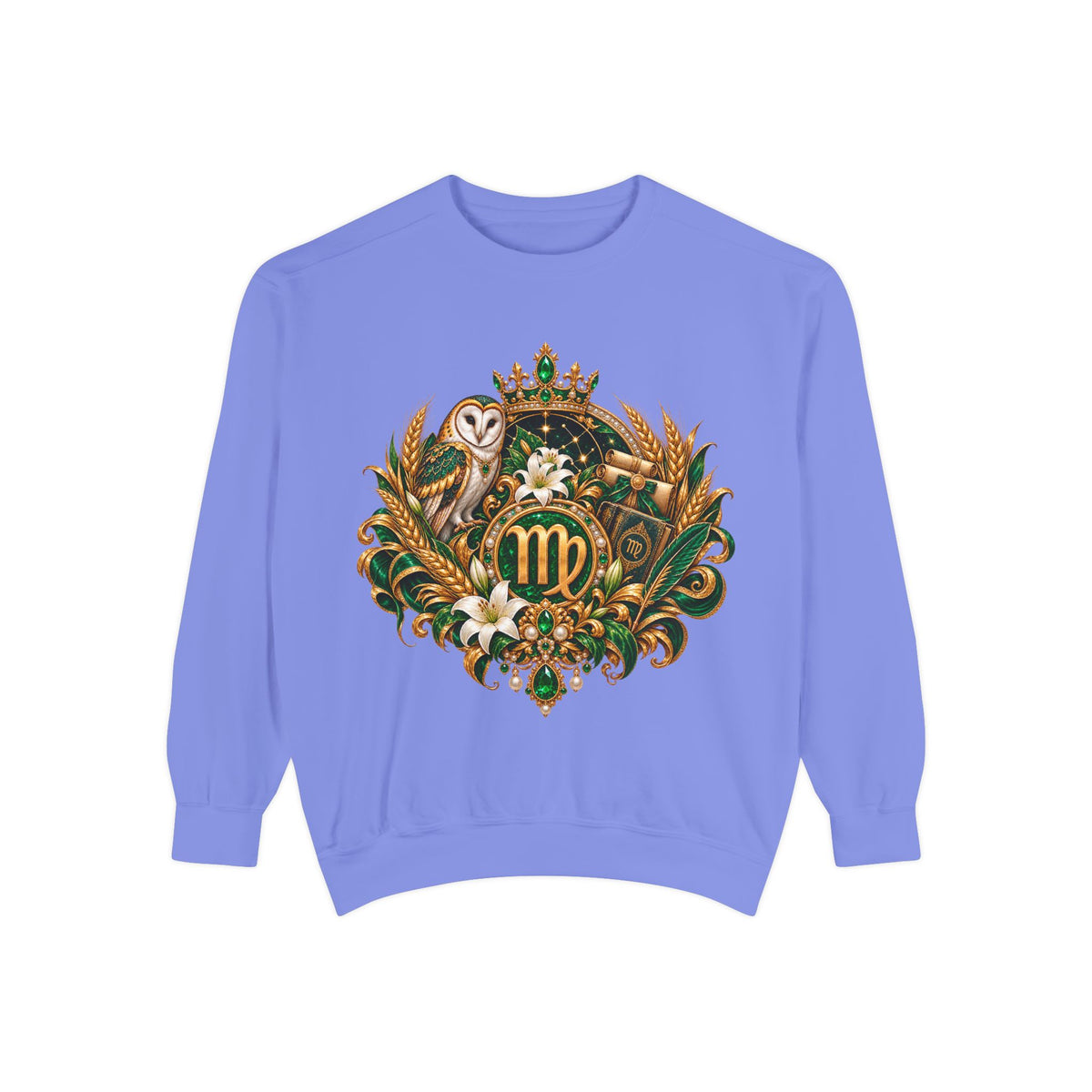 Virgo Sweatshirt — Zodiac Owl Virgo Symbol Crewneck