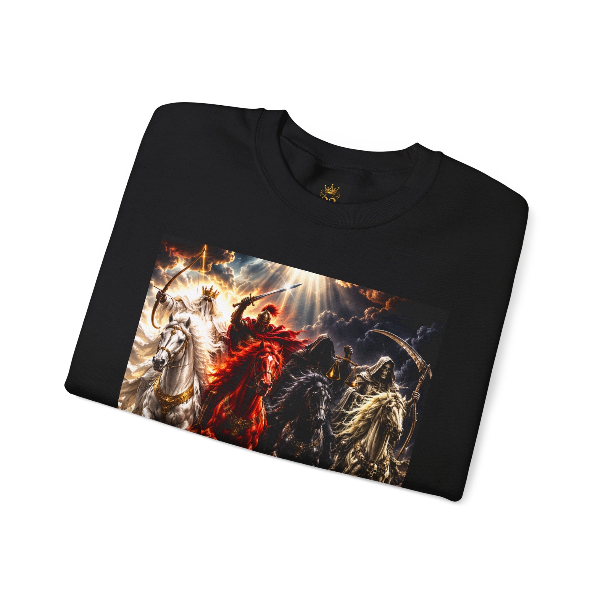 Revelation 6 Four Horsemen Crewneck Sweatshirt — 2226 Apocalyptic Graphic