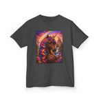Kids Brown Unicorn Tee — Rainbow Fantasy Magical Horse Shirt