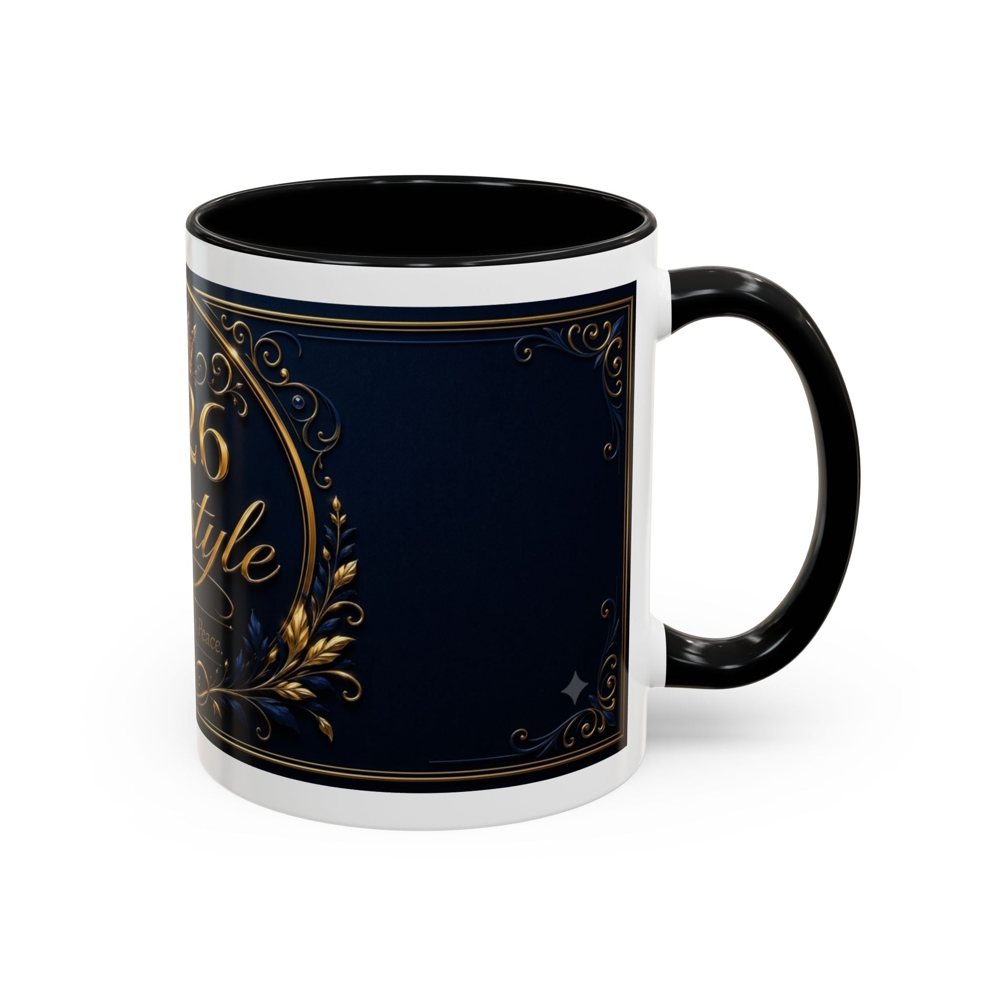 Accent Coffee Mug — '2226 Lifestyle' Gold Crown Decorative Coffee Mug