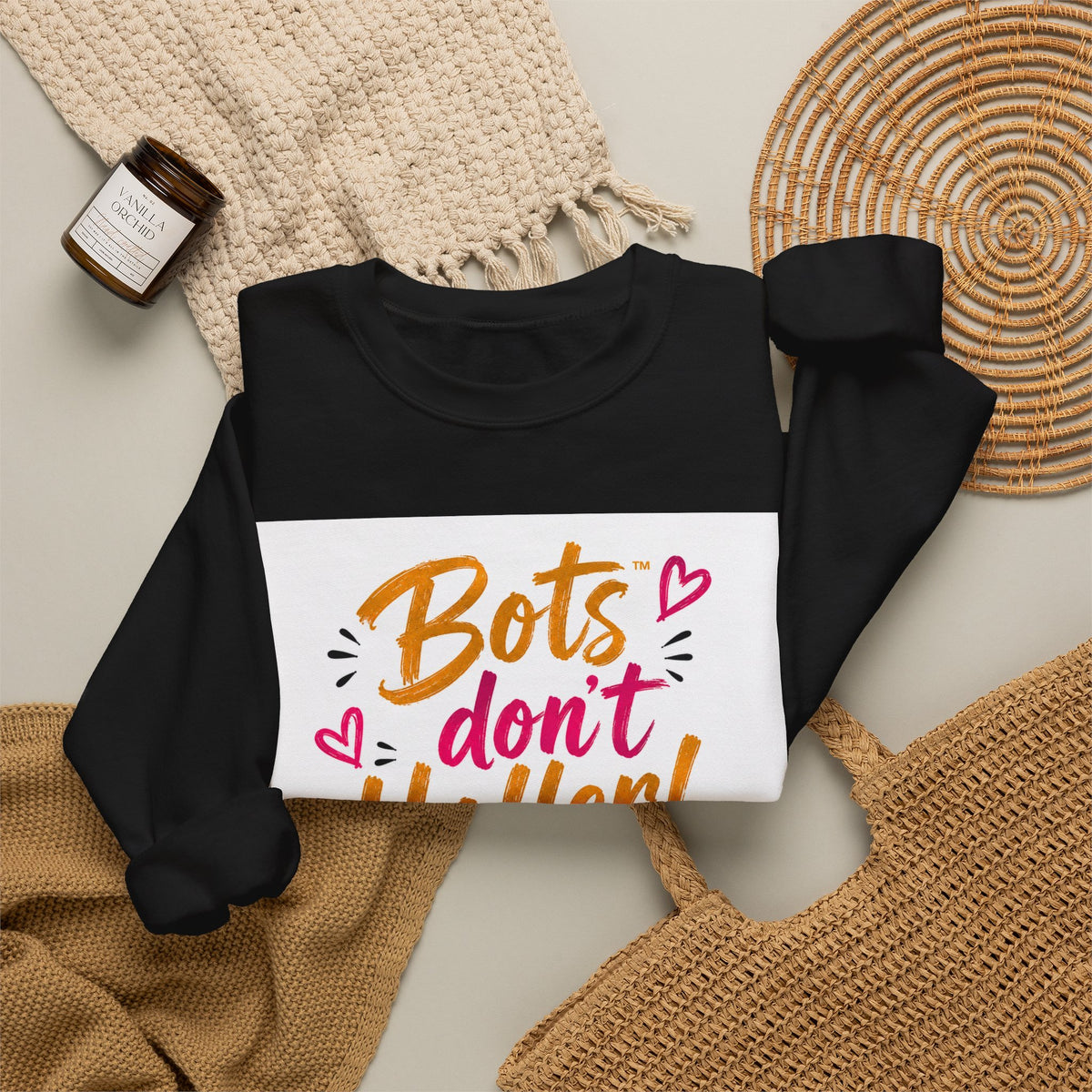 Bots Don't Holler Crewneck Sweatshirt – Cute Anti-Bot Graphic Pullover