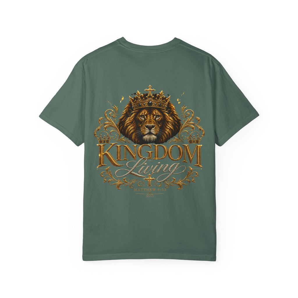 Kingdom Living Lion T-Shirt — Crowned Lion Christian Faith Tee