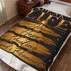 Velveteen Plush Blanket — "Speak Life: Joy Hope Healing, God's Promises" Inspirational Throw