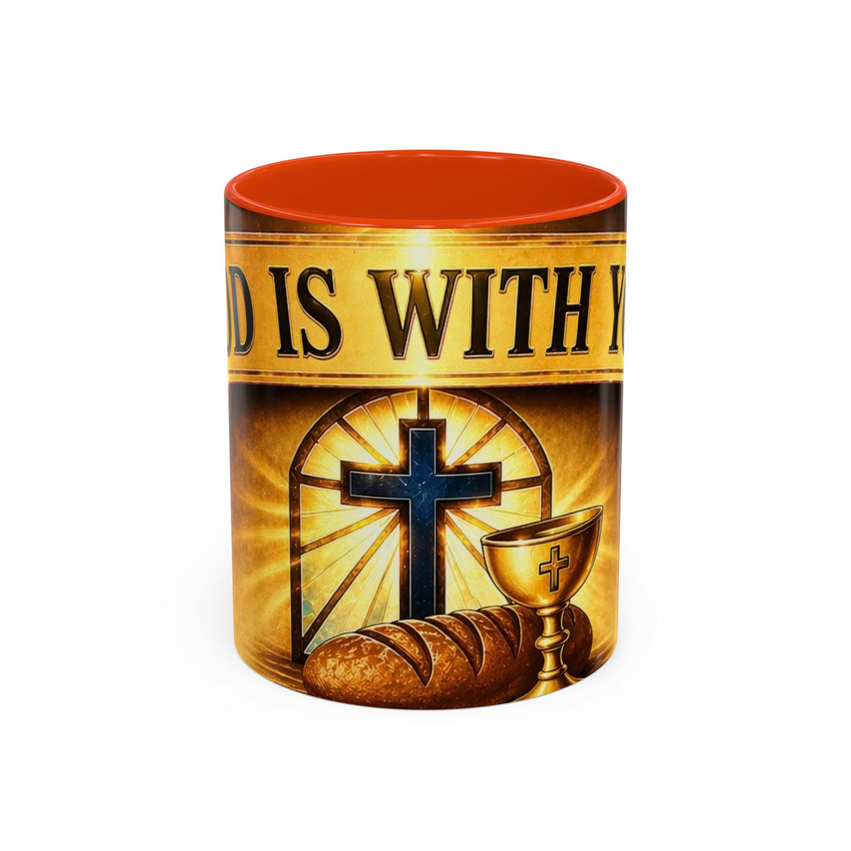 Inspirational Communion Mug — "God Is With You" Christian Coffee Cup