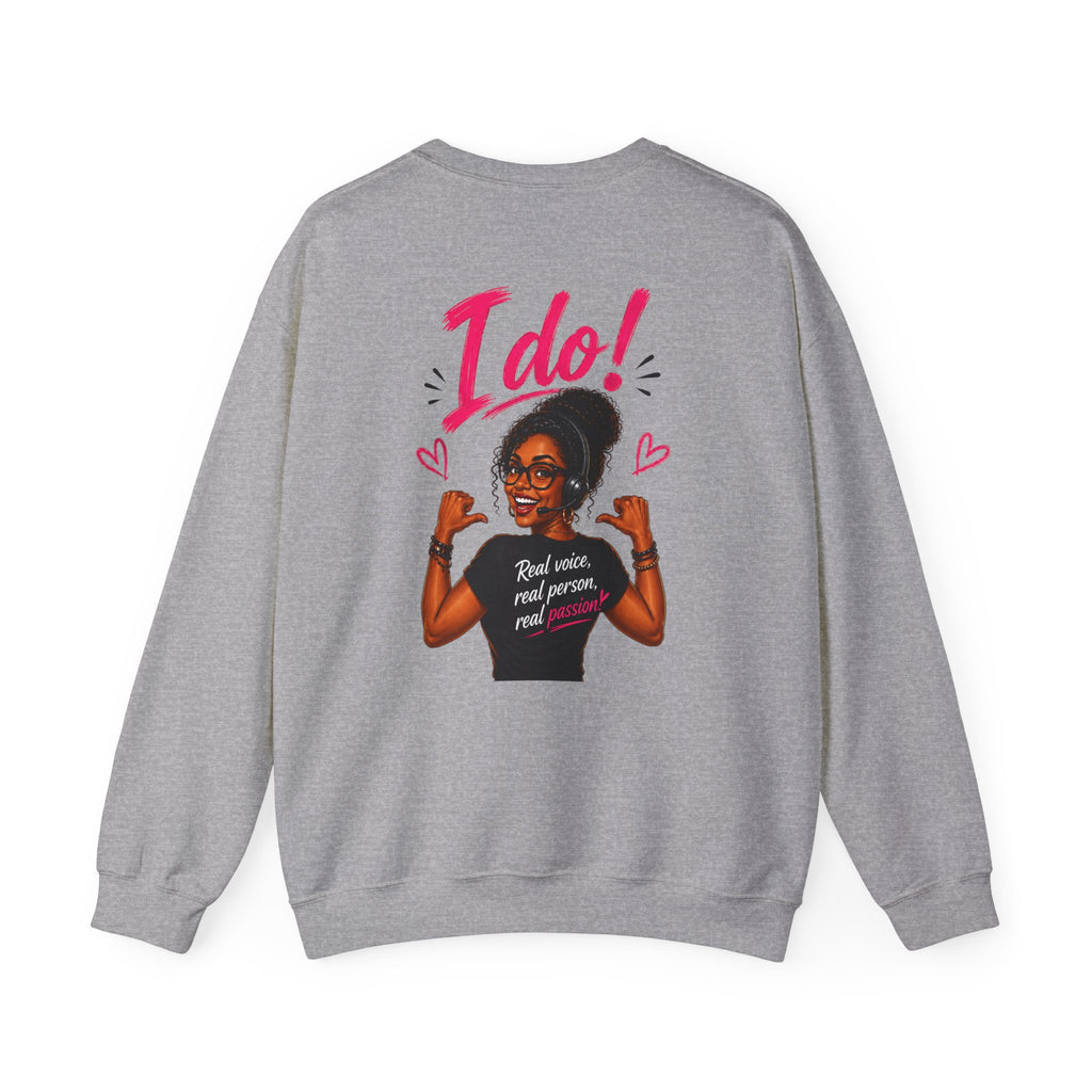 Crewneck Sweatshirt — “Bots Don’t Holler / I Do!” Voter Empowerment Graphic