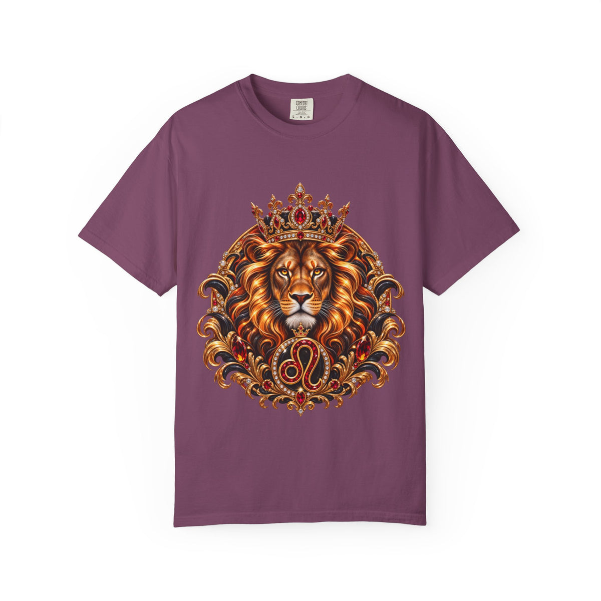Leo Zodiac Lion T-Shirt — Regal Crowned Lion Astrology Tee