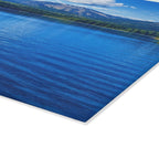 Scenic Mountain Lake Glass Cutting Board – Blue Nature Kitchen Décor