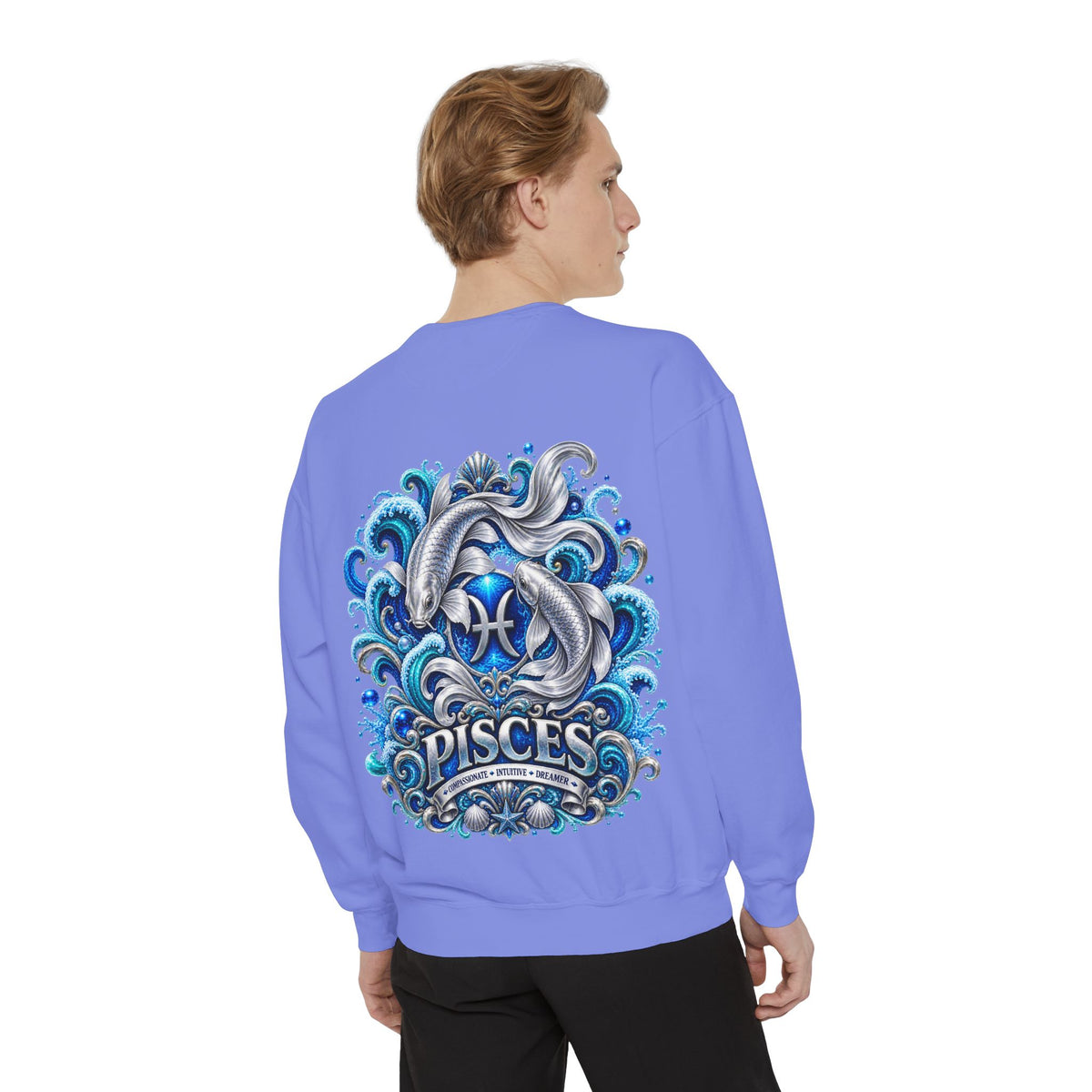 Pisces Zodiac Sweatshirt – Artistic Koi Fish Horoscope Pullover